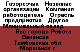 Газорезчик › Название организации ­ Компания-работодатель › Отрасль предприятия ­ Другое › Минимальный оклад ­ 20 000 - Все города Работа » Вакансии   . Тамбовская обл.,Моршанск г.